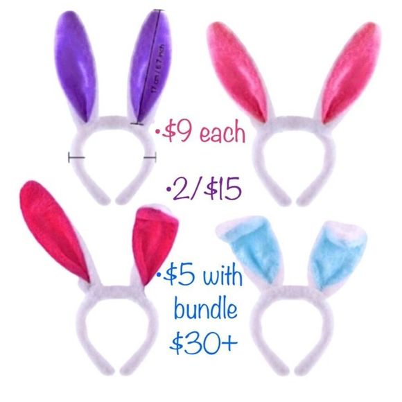 Bunny Ears Headband - 4 Colors to Choose From - Picture 2 of 5